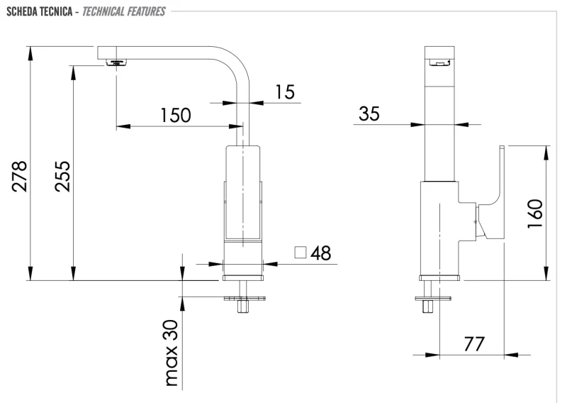 Смесители для раковины Remer Absolute AU10GBG, золото брашированное