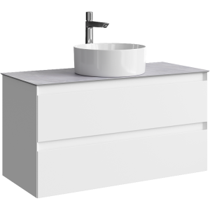 AQWELLA Geometria подвесная тумба с двумя ящиками, со столешницей  и накладным умывальником
