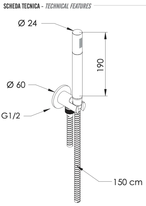 Комплект для душа Remer INOX SS337M317MM, нерж. сталь