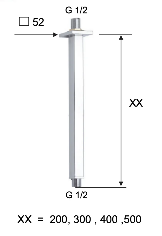Кронштейн потолочный для верхнего душа 20 см Remer 347S20, хром