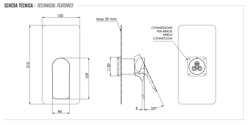 Смеситель для душа Remer Infinity I30KBBG, золото брашированное