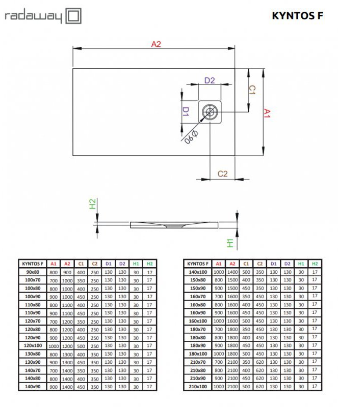 Душевой поддон Radaway Kyntos F 160x80 white