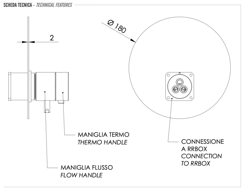 Смеситель термостатический для душа Remer Elegance NT30KBBG, золото брашированное