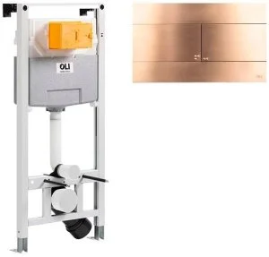 885052+889312 Комплект инсталляции OLI 120 механическая + клавиша Slim металлическая, бронза/медь