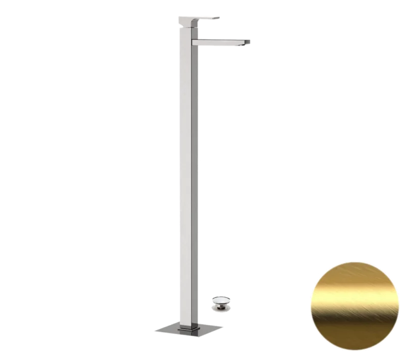 Смеситель для раковины Remer Absolute AU18BG, золото брашированное