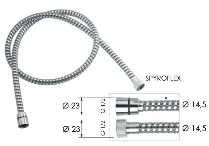 Шланг для душа ПВХ 150 см Remer 334CNNC150, хром