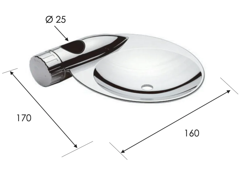 Мыльница для штанги Remer 319PR, хром