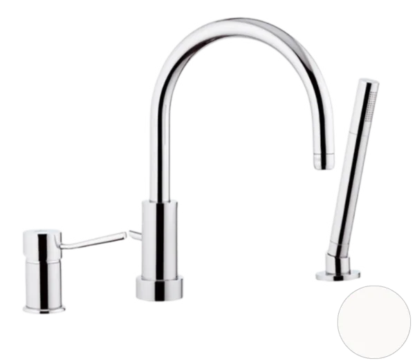 Смеситель для ванны Remer Minimal N07, белый матовый