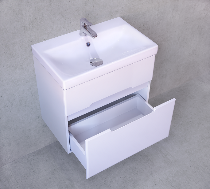 Тумба под умывальник Jorno Moduo Slim 50 подвесной белая