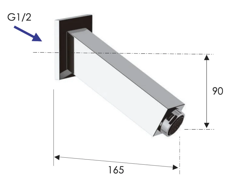 Излив настенный 16 см Remer 91Q2, хром
