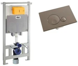 885111+152953 Инсталляция OLI 80 + клавиша смыва Globe серая матовая soft-touch