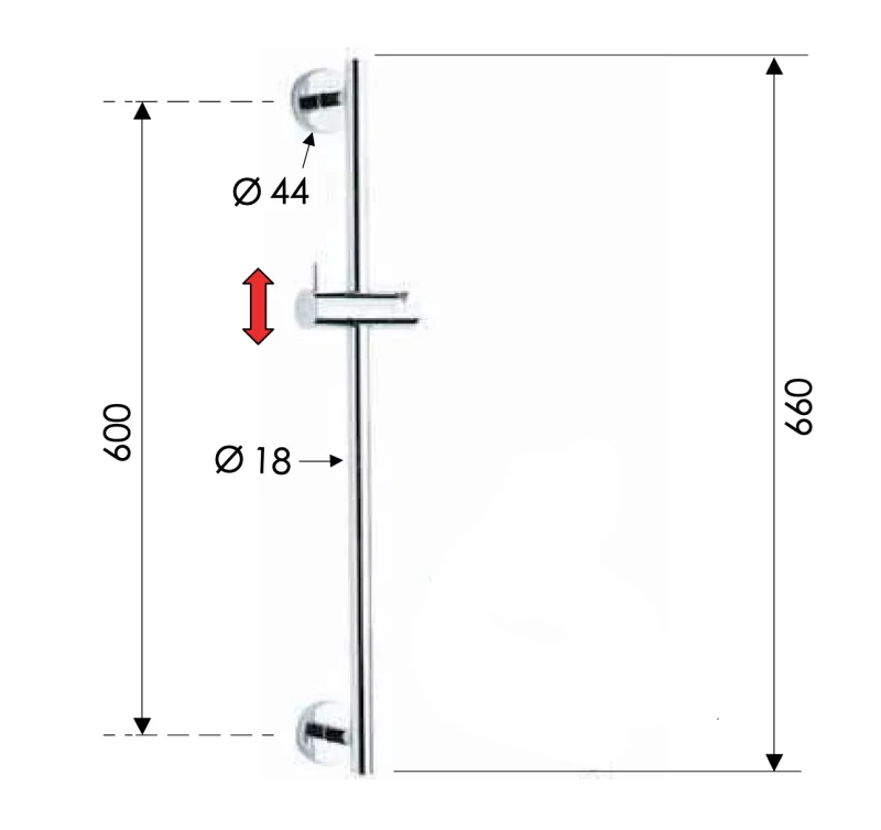 Душевая стойка 66 см Remer 317M, хром