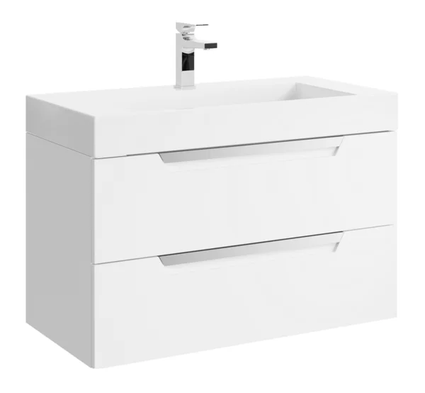 Подвесная тумба Aqwella Cube 90см под умывальник белая матовая CUB0109W матовый