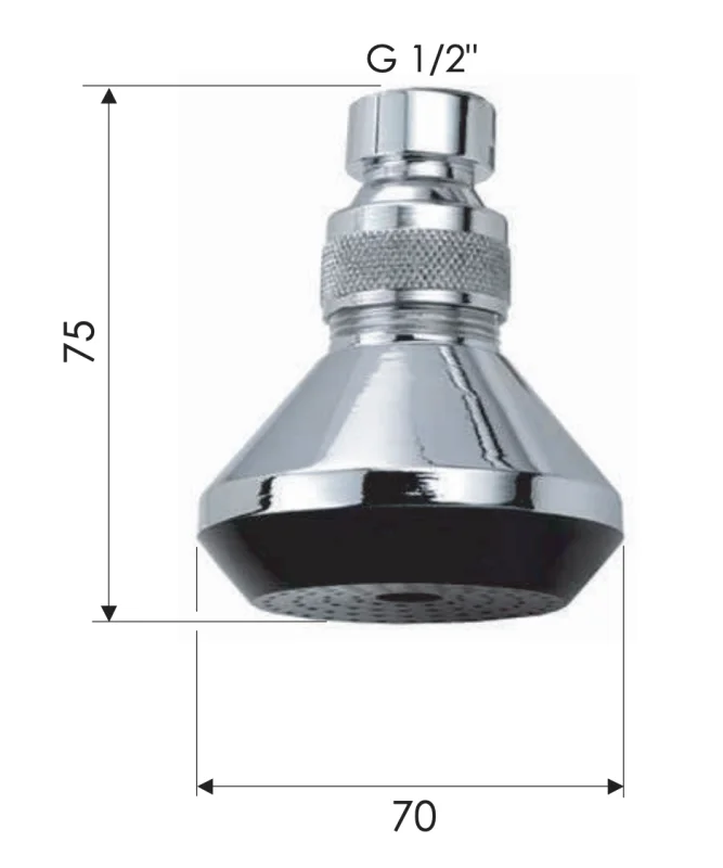 Верхний душ с шарнирным соединением Remer 352X, хром