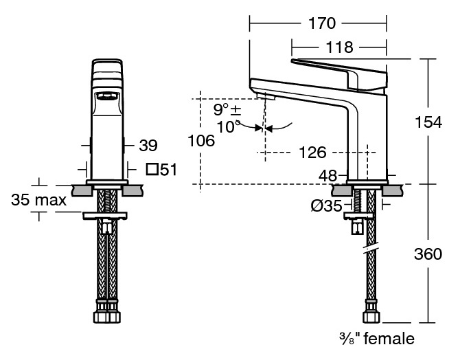 Смеситель Ideal Standard Tonic II для раковины, хром, A6327AA