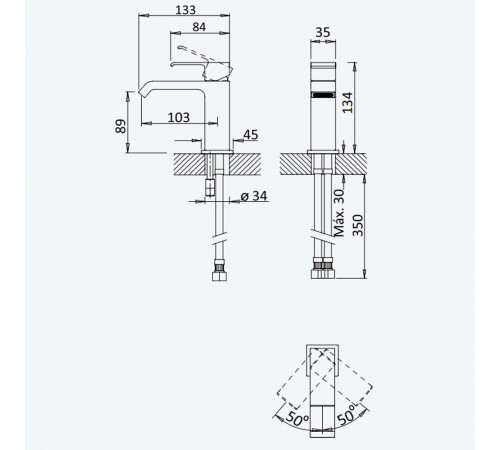Смеситель для раковины Bruma Linea 182 010 1NS Night Sky