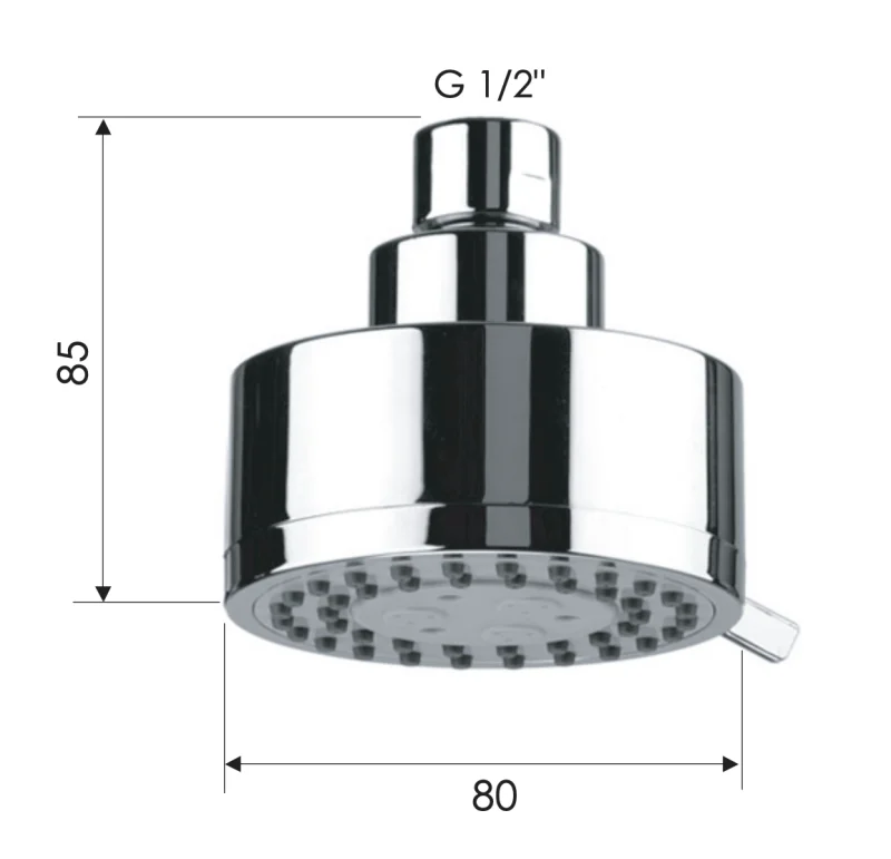 Верхний душ с шарнирным соединением 8 см Remer 358MOX, хром