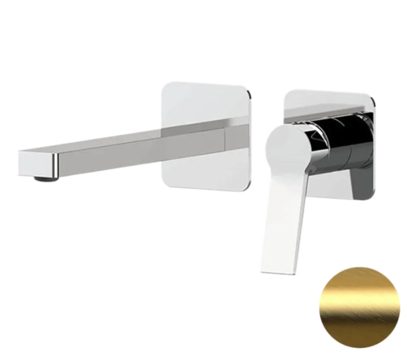 Смеситель для раковины Remer Slash SL15PLBG, золото брашированное