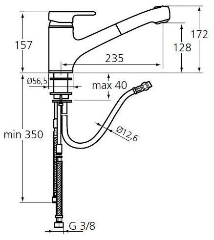 Смеситель Ideal Standard Active B8435AA для кухонной мойки, цвет хром