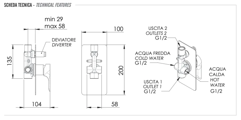 Смеситель для душа Remer Infinity I09, хром