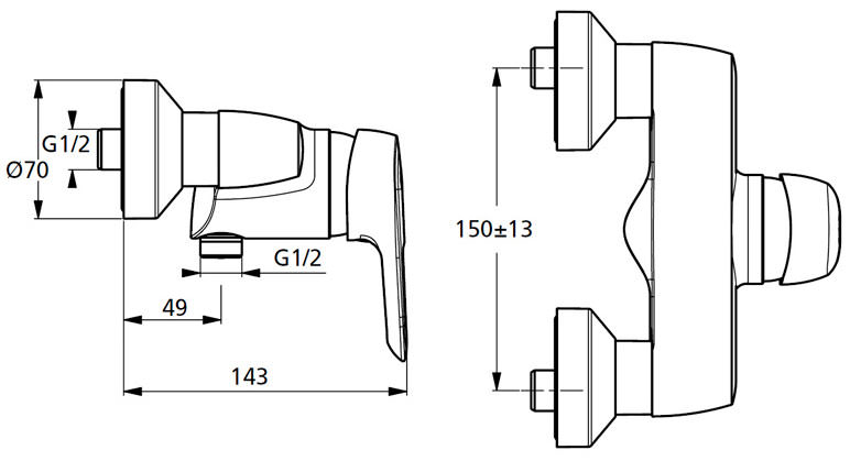Смеситель Ideal Standard CeraMix Blue B9493AA для душа