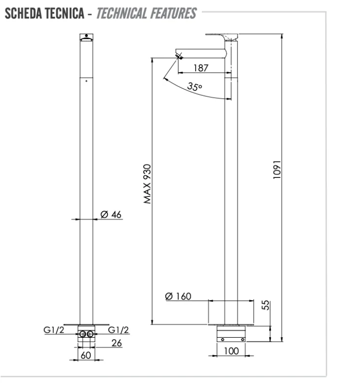 Смеситель для раковины Remer Class Line L18
