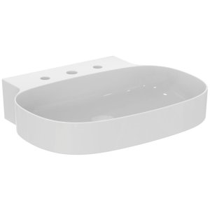 Раковина Ideal Standard Atelier Linda-X 60x50 см T498901 без перелива на три отверстия, шлифованный низ, белый глянцевый