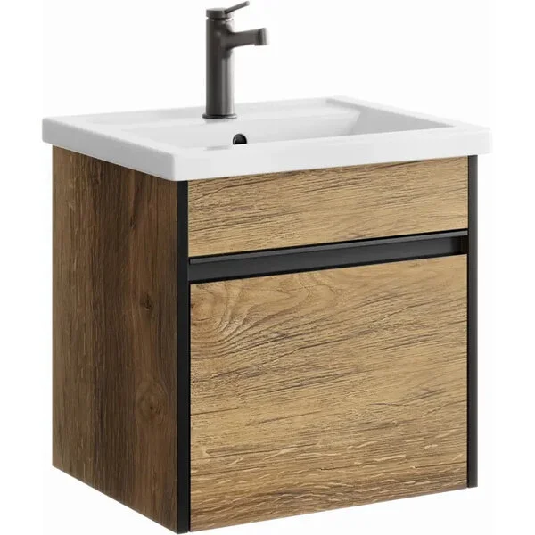 AQWELLA Urban подвесная тумба под умывальник 50 см, цвет дерево темное