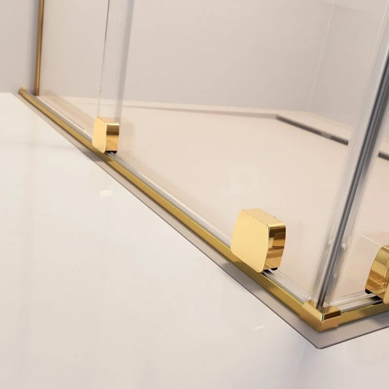 Душевая дверь Radaway Furo KDD Gold, 100 x 200 см, с неподвижной частью, стекло прозрачное, профиль золото, правая, 10105100-09-01R