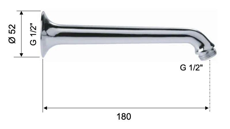 Кронштейн для верхнего душа 18 см Remer 344, хром