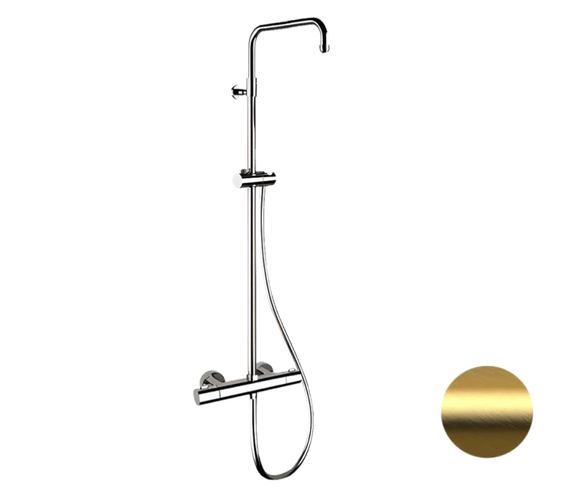Душевая система термостатическая Remer Elegance EQ32ASSDBG, золото брашированное