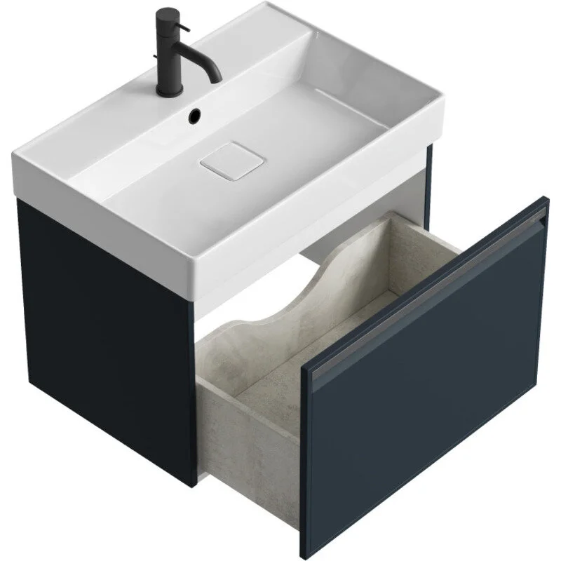 AQWELLA Pure подвесная тумба под умывальник 66 см, цвет серый матовый