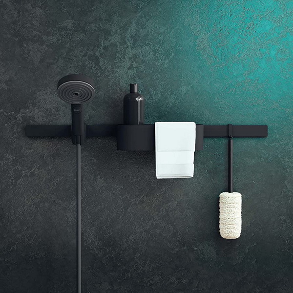 Держатель ручного душа Hansgrohe WallStoris матовый черный                                                                                 можно использовать на вертикальных и горизонтальных штангах