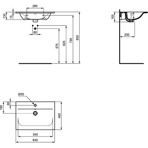 Раковина Ideal Standard Connect Air E028901 64 см