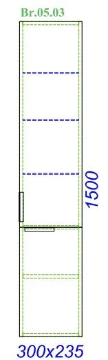 Шкаф-пенал подвесной Aqwella Бриг 30 белый