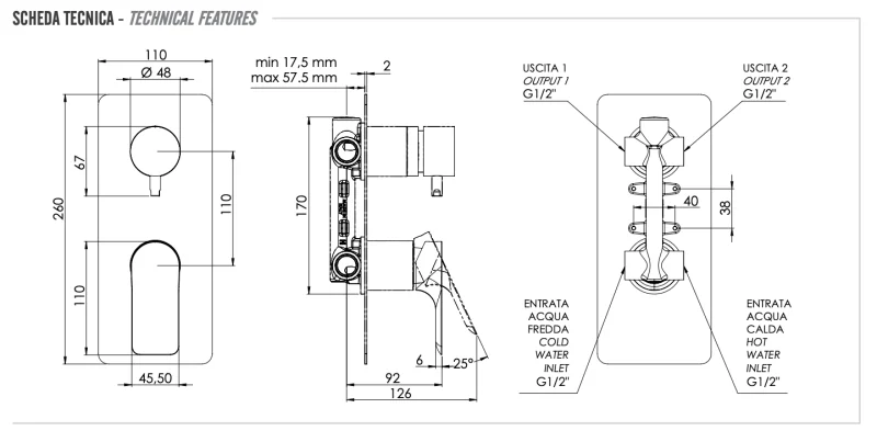 Смеситель для душа Remer Infinity I92, хром