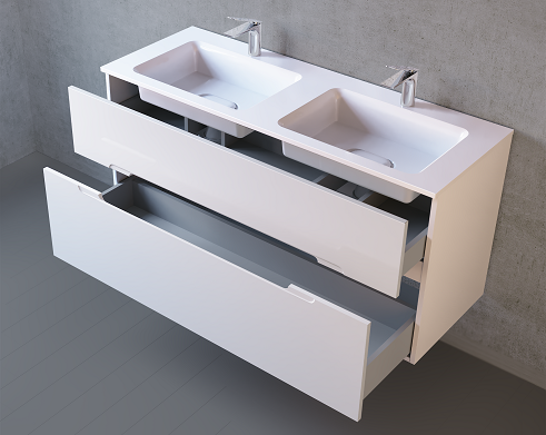 Тумба под умывальник Jorno Modul 120 подвесной белая