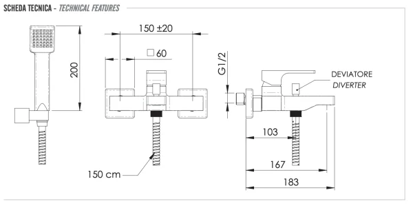 Смеситель для ванны Remer Absolute AU02VO, состаренная латунь