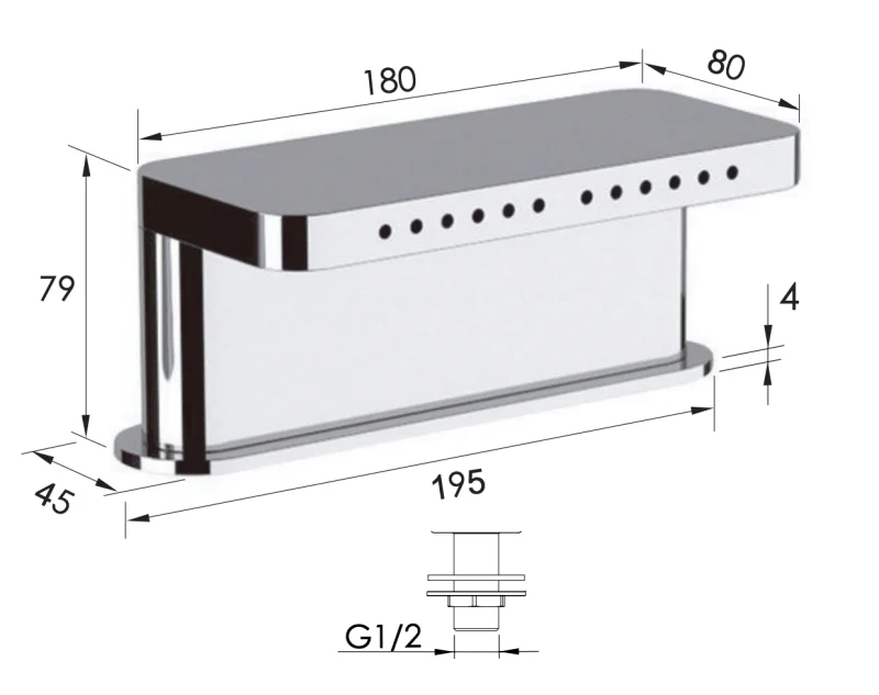 Излив в борт ванны Remer 91NCF, хром