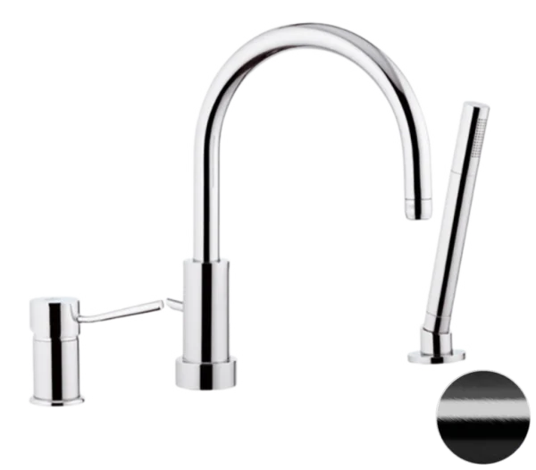 Смеситель для ванны Remer Minimal N072CFP, черный брашированный хром