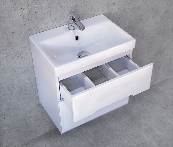 Тумба под умывальник Jorno Moduo Slim 50 подвесной белая