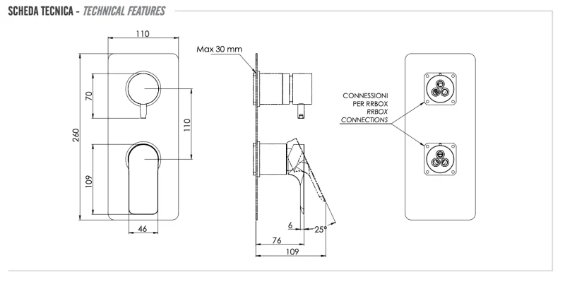 Смеситель для душа Remer Infinity I92KBNO, черный матовый