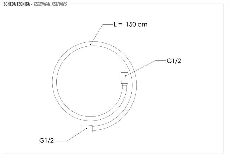 Шланг для душа ПВХ 150 см Remer SS332CN150, цвет нержавеющая сталь