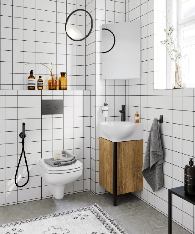 AQWELLA Porto напольная тумба под умывальник 46 см, цвет тёмное дерево