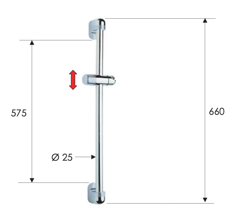 Душевая стойка 69 см Remer 311S, хром
