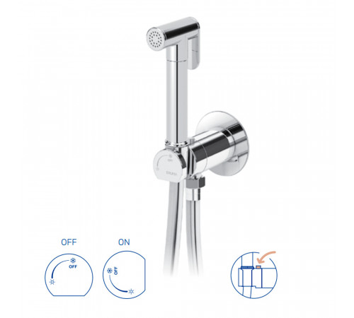 Встроенный смеситель для биде / унитаза, угол открытия 180 °. Ручной душ из латуни - Bruma EloR 145 110 3NS Night Sky
