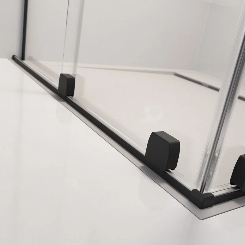 Душевая дверь Radaway Furo KDD Black, 90 x 200 см, с неподвижной частью, стекло прозрачное, профиль черный, правая, 10105090-54-01R