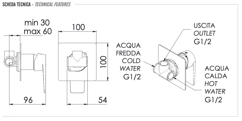 Смеситель для душа Remer Dream D30, хром