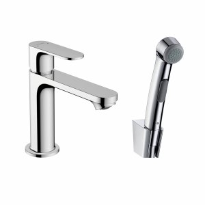 Смеситель для раковины Hansgrohe Rebris S 110, без донного клапана, гигиенический душ, 72215000