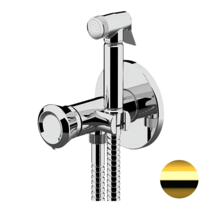 Гигиенический душ со смесителем Remer Element ET65DO, золото глянцевое